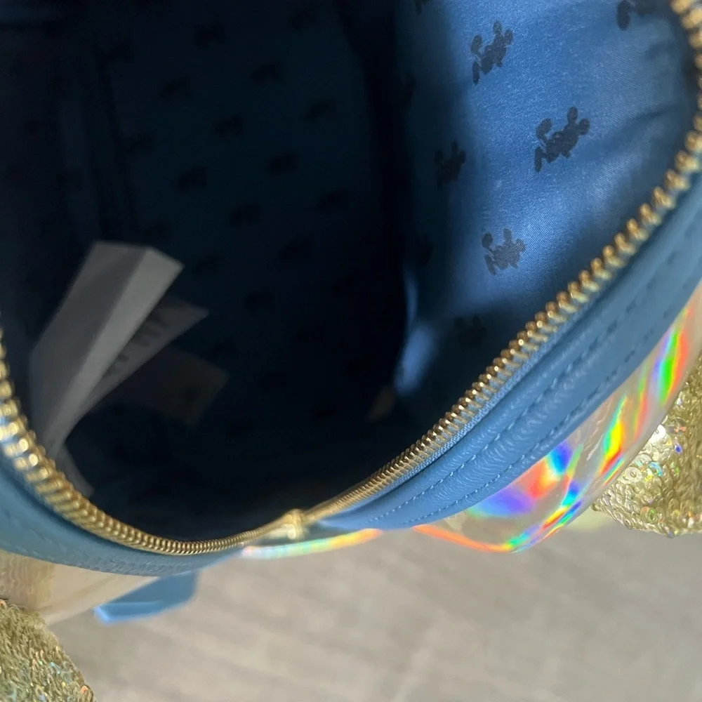 Loungefly Disney Parks 50th Anniversary Gold mini backpack & Mickey Ears